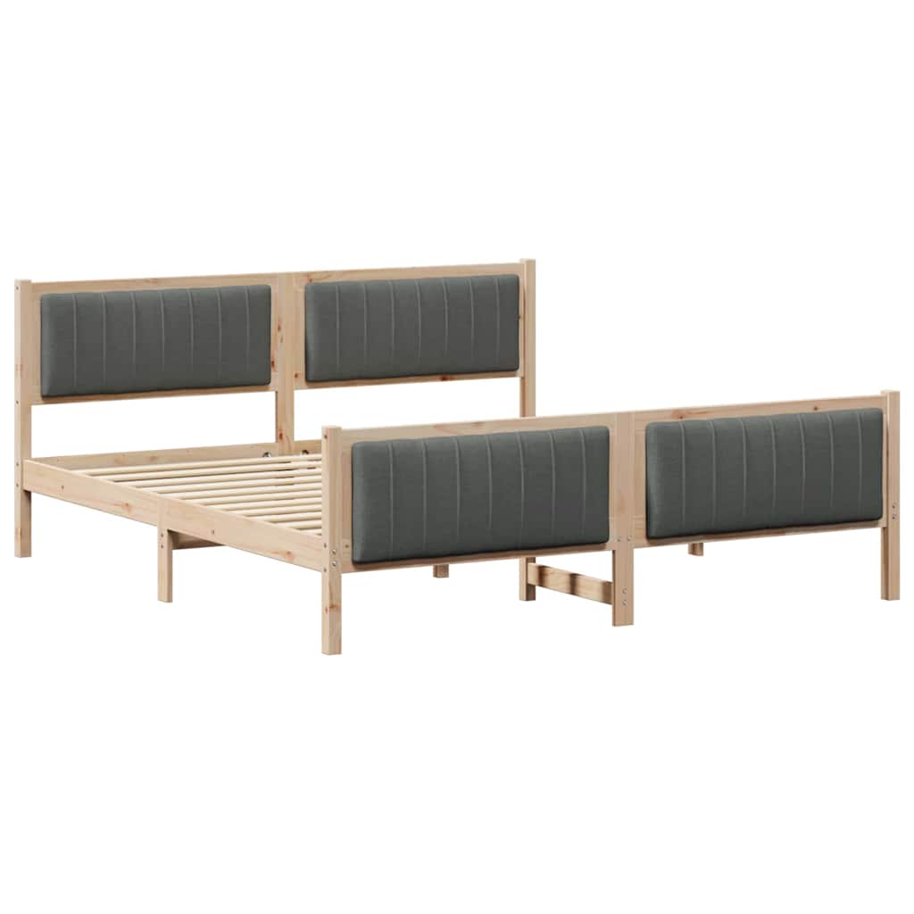 vidaXL Rama łóżka Z zagłówkiem brązowy i ciemnoszary 180 x 200 cm