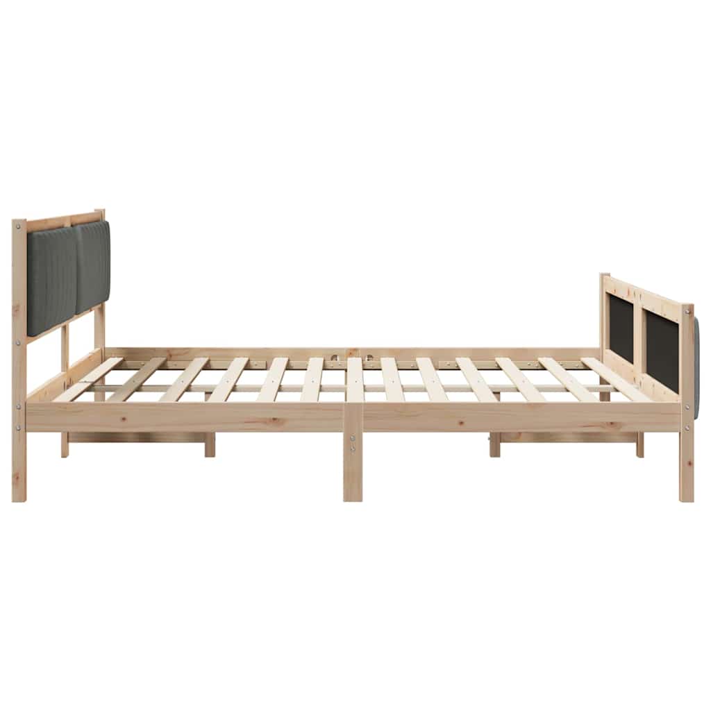 vidaXL Rama łóżka Z zagłówkiem brązowy i ciemnoszary 180 x 200 cm