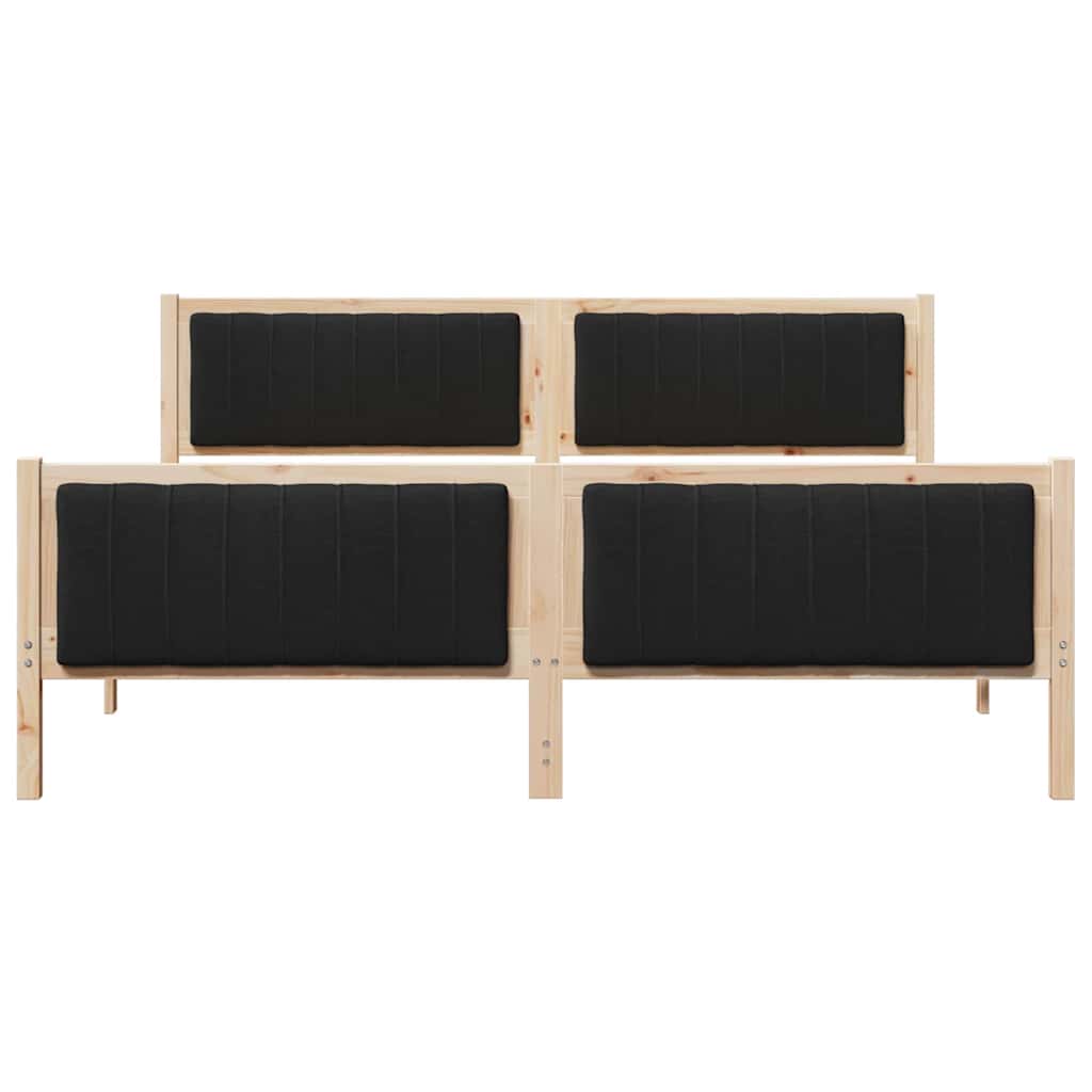 vidaXL Rama łóżka brązowo-czarny 180 x 200 cm Lite drewno sosnowe