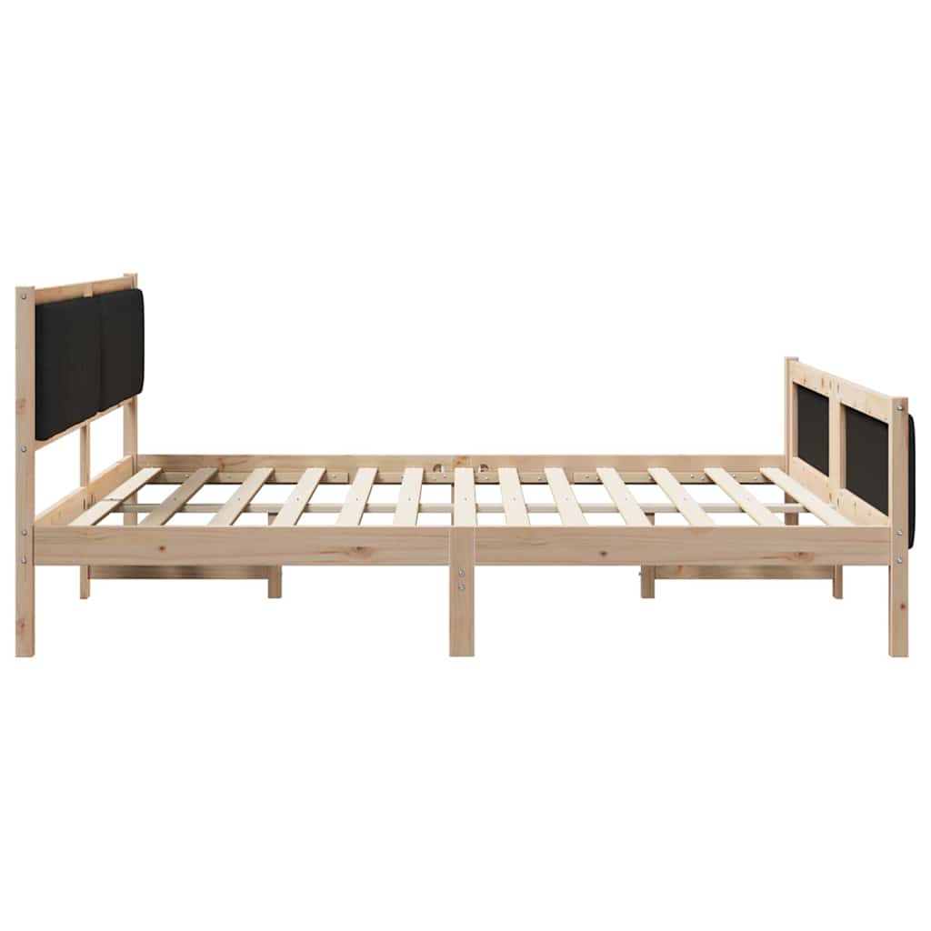 vidaXL Rama łóżka brązowo-czarny 180 x 200 cm Lite drewno sosnowe