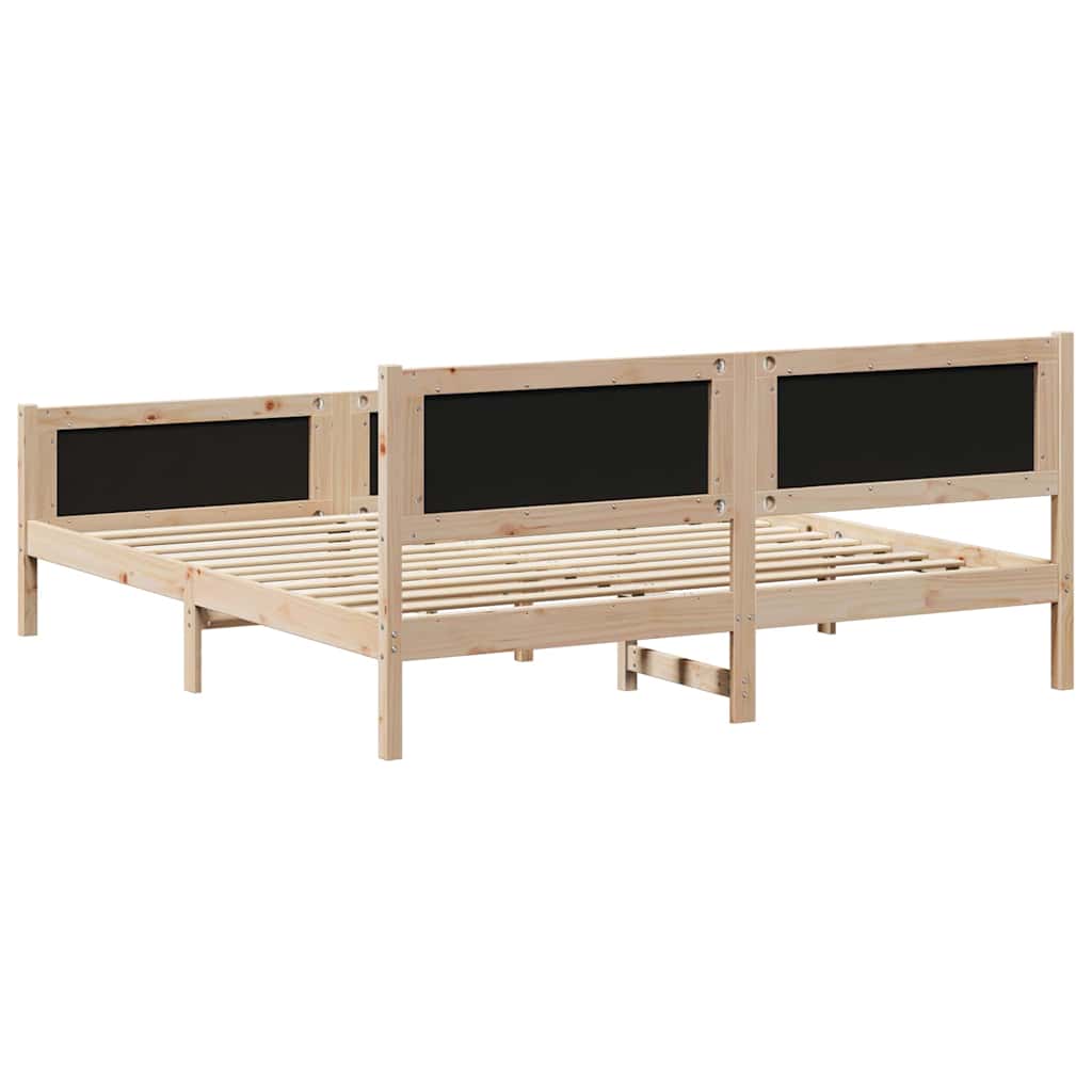 vidaXL Rama łóżka Brązowy i taupe 180 x 200 cm Lite drewno sosnowe