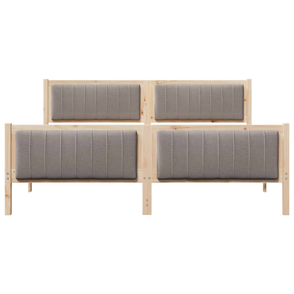 vidaXL Rama łóżka Brązowy i taupe 180 x 200 cm Lite drewno sosnowe