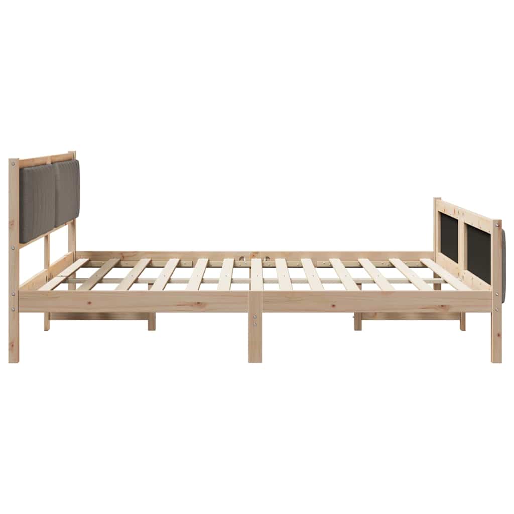 vidaXL Rama łóżka Brązowy i taupe 180 x 200 cm Lite drewno sosnowe