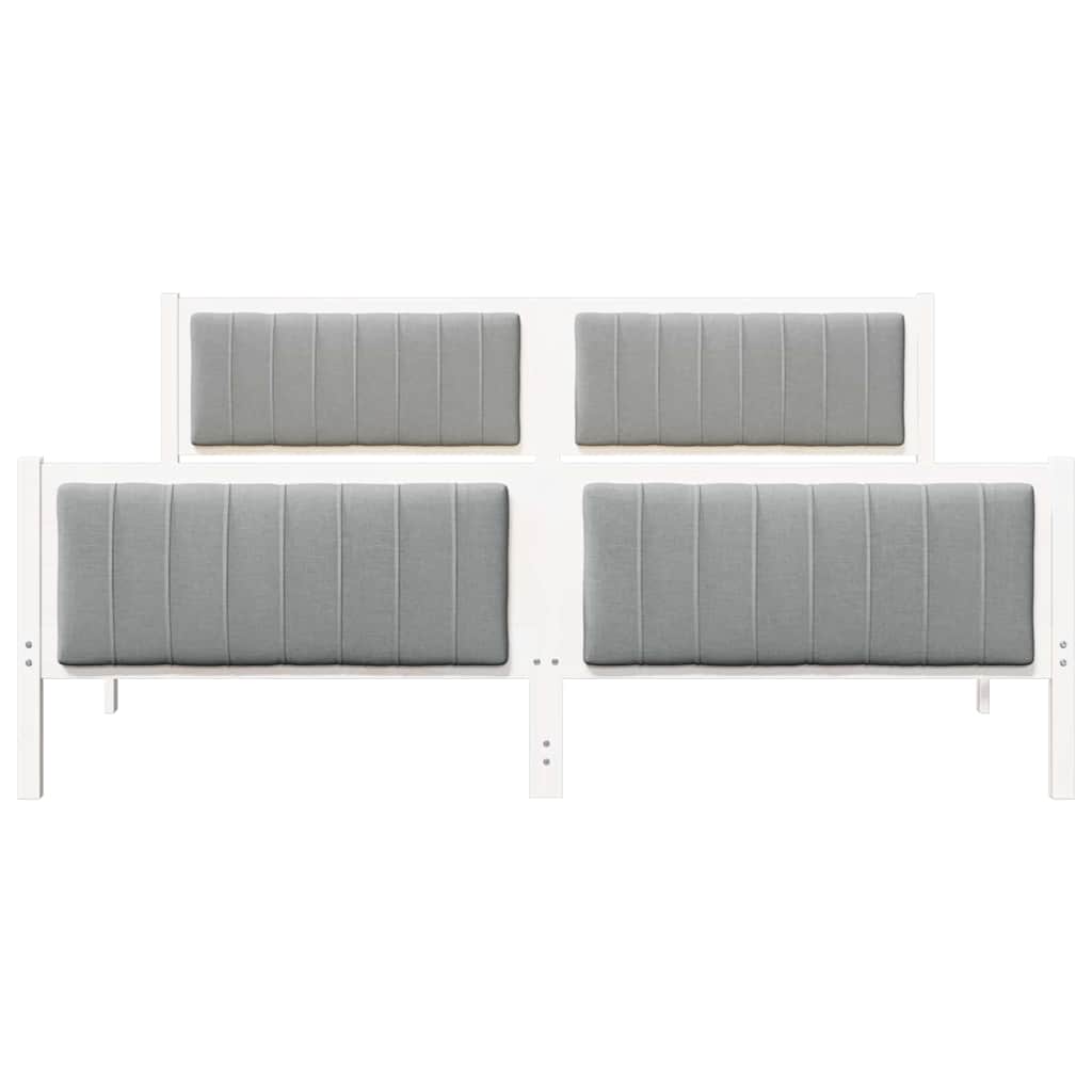 vidaXL Rama łóżka Biały i jasnoszary 180 x 200 cm Lite drewno sosnowe