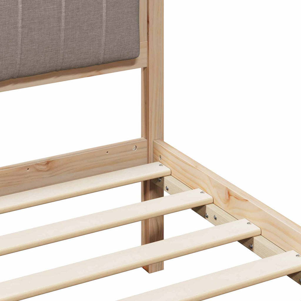 vidaXL Rama łóżka Brązowy i taupe 160 x 200 cm Lite drewno sosnowe