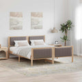 vidaXL Rama łóżka Brązowy i taupe 160 x 200 cm Lite drewno sosnowe