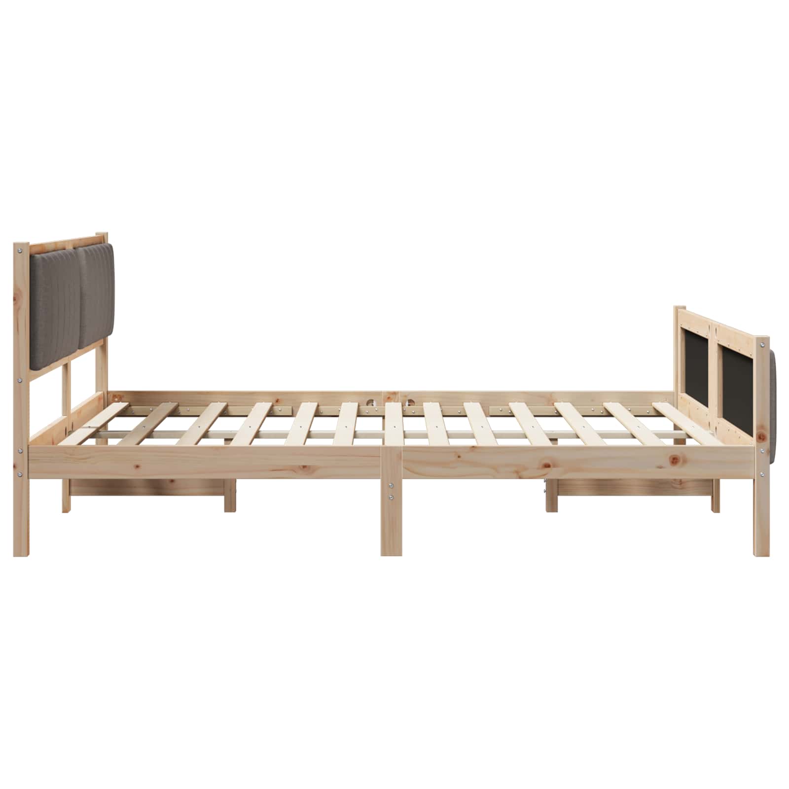 vidaXL Rama łóżka Brązowy i taupe 160 x 200 cm Lite drewno sosnowe