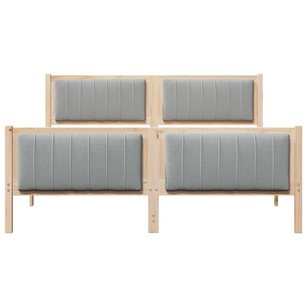vidaXL Rama łóżka Z zagłówkiem Brązowy i jasnoszary 150 x 200 cm