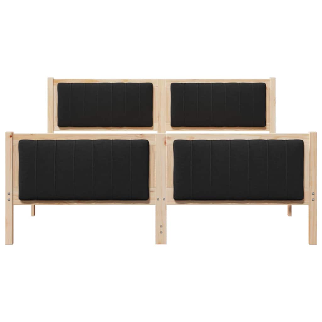 vidaXL Rama łóżka brązowo-czarny 150 x 200 cm Lite drewno sosnowe