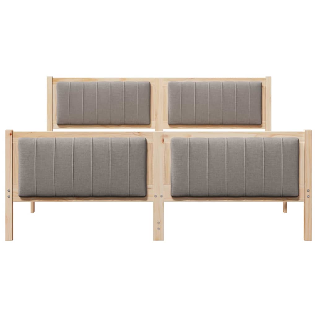vidaXL Rama łóżka Brązowy i taupe 150 x 200 cm Lite drewno sosnowe