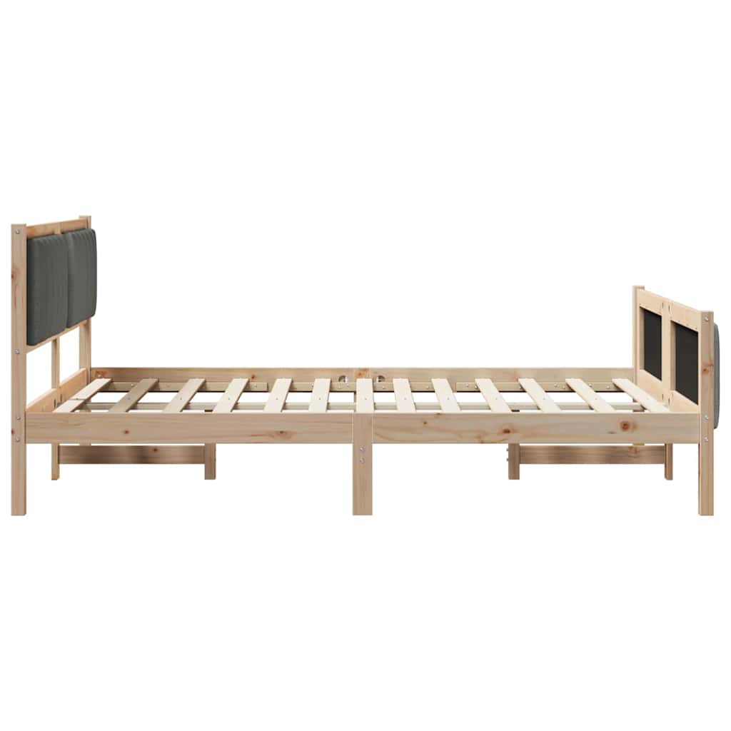 vidaXL Rama łóżka Z zagłówkiem brązowy i ciemnoszary 140 x 200 cm