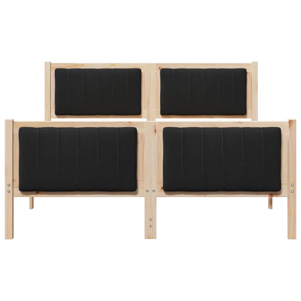vidaXL Rama łóżka brązowo-czarny 140 x 200 cm Lite drewno sosnowe