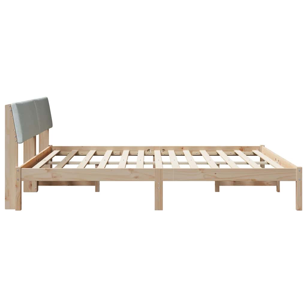 vidaXL Rama łóżka Z zagłówkiem Brązowy i jasnoszary 200 x 200 cm