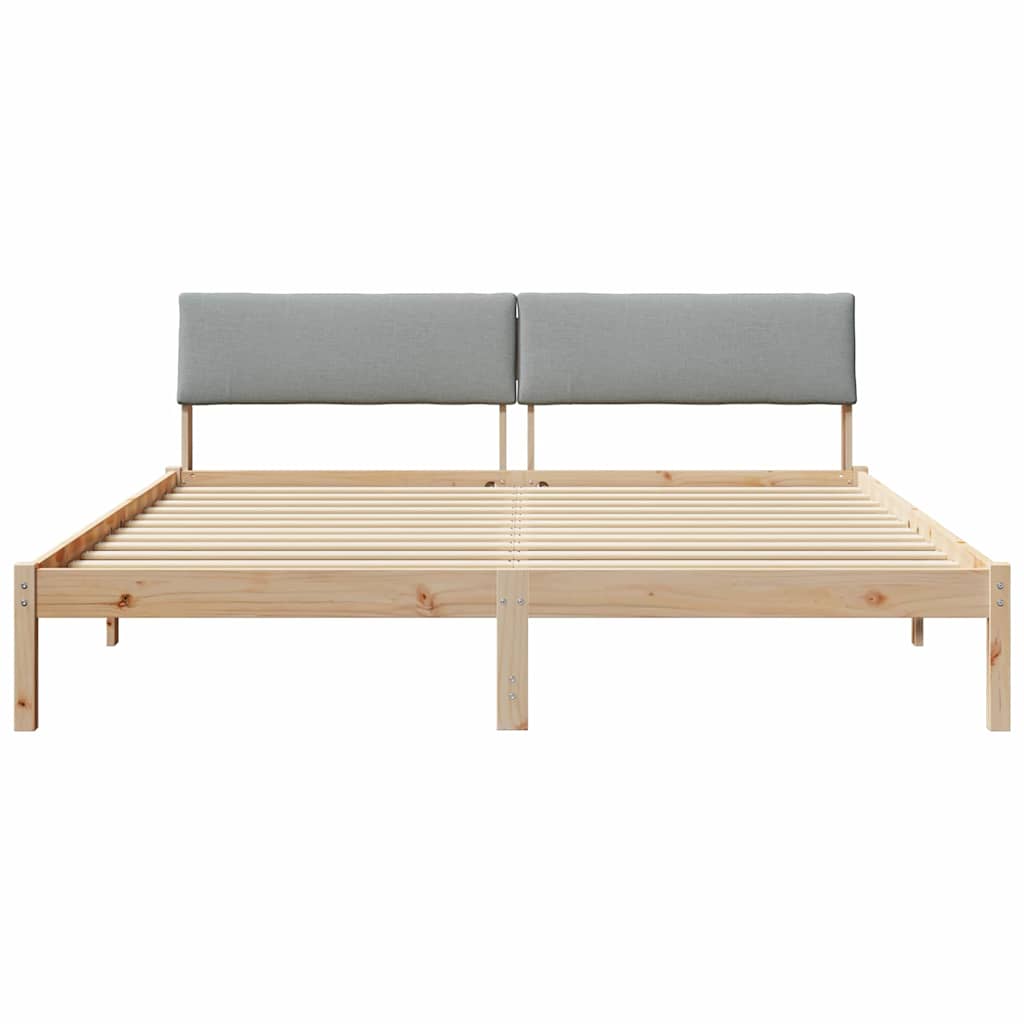 vidaXL Rama łóżka Z zagłówkiem Brązowy i jasnoszary 180 x 200 cm