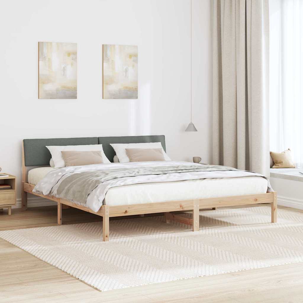 vidaXL Rama łóżka Z zagłówkiem brązowy i ciemnoszary 180 x 200 cm