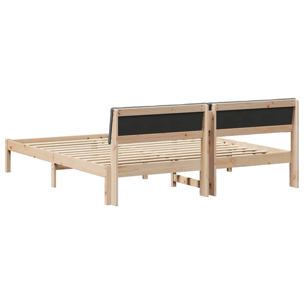 vidaXL Rama łóżka Z zagłówkiem brązowy i ciemnoszary 180 x 200 cm