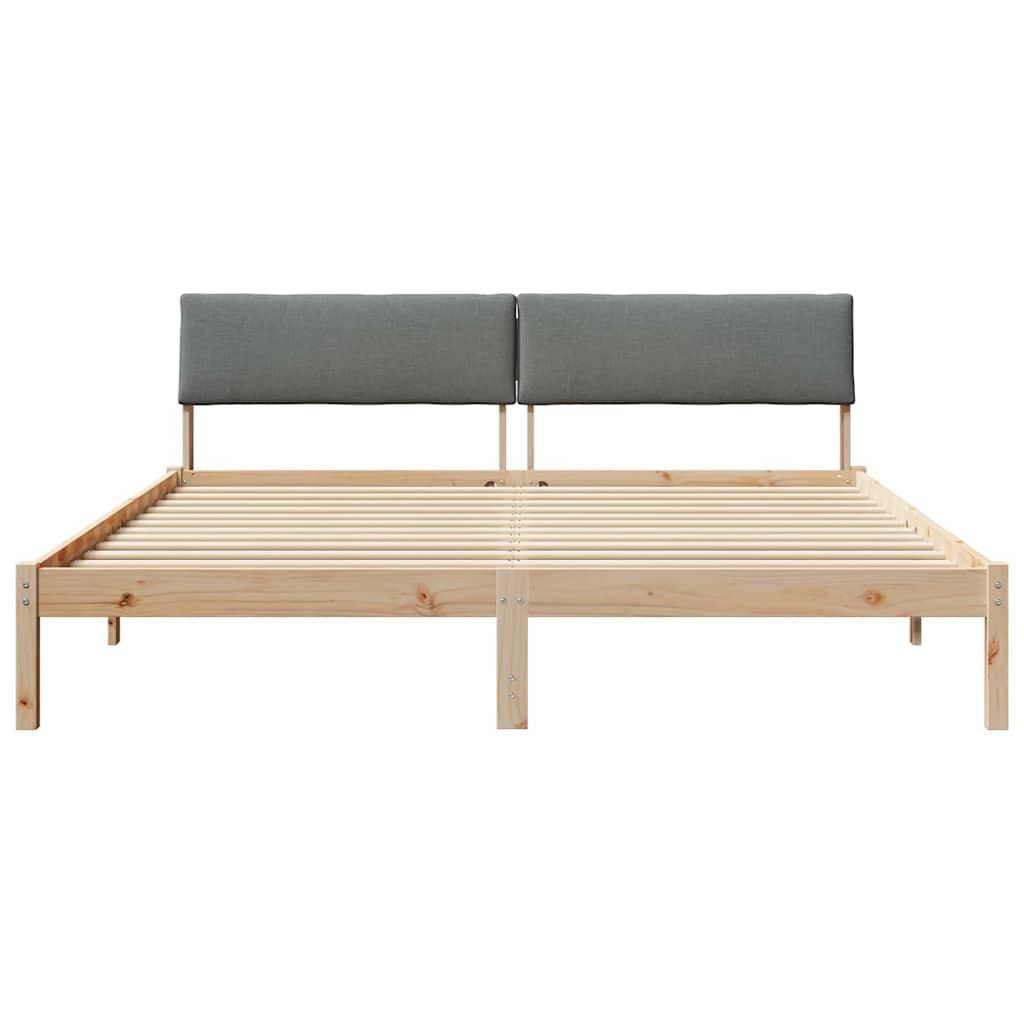 vidaXL Rama łóżka Z zagłówkiem brązowy i ciemnoszary 180 x 200 cm