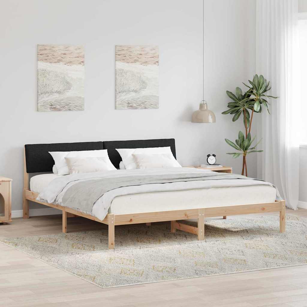 vidaXL Rama łóżka brązowo-czarny 180 x 200 cm Lite drewno sosnowe