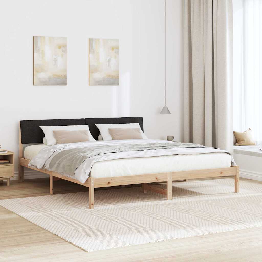 vidaXL Rama łóżka brązowo-czarny 180 x 200 cm Lite drewno sosnowe