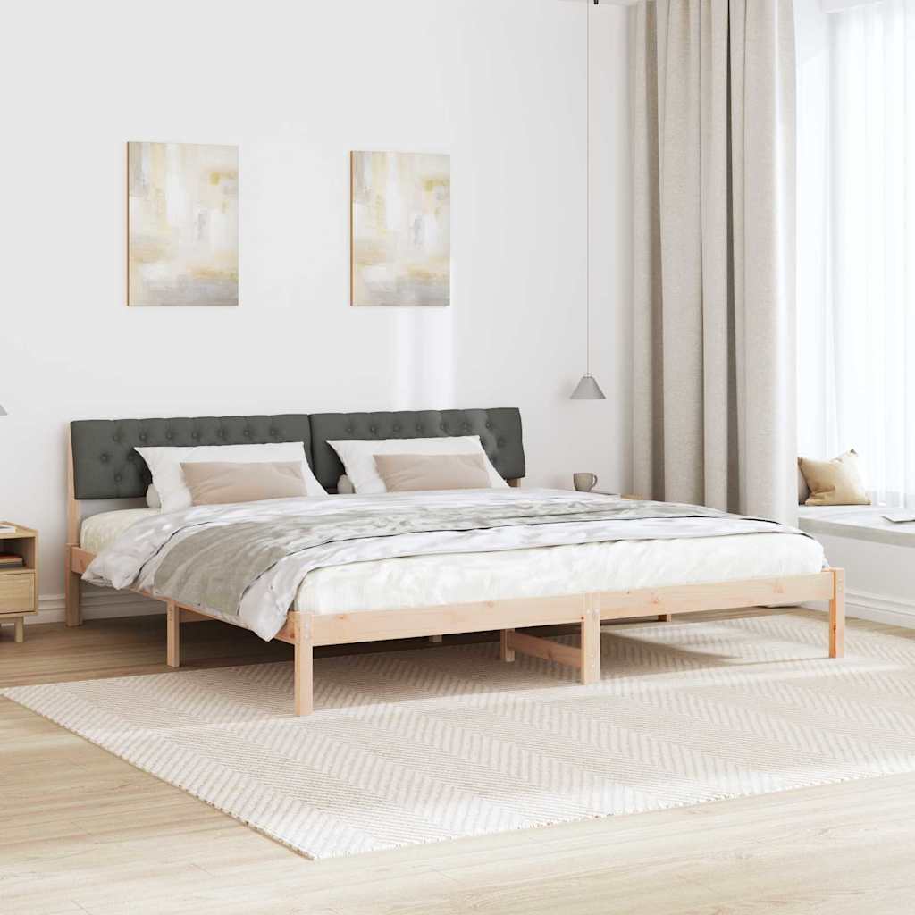 vidaXL Rama łóżka Z zagłówkiem brązowy i ciemnoszary 200 x 200 cm