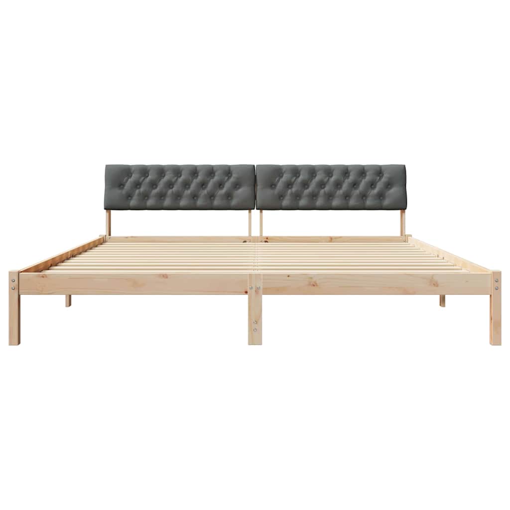 vidaXL Rama łóżka Z zagłówkiem brązowy i ciemnoszary 200 x 200 cm