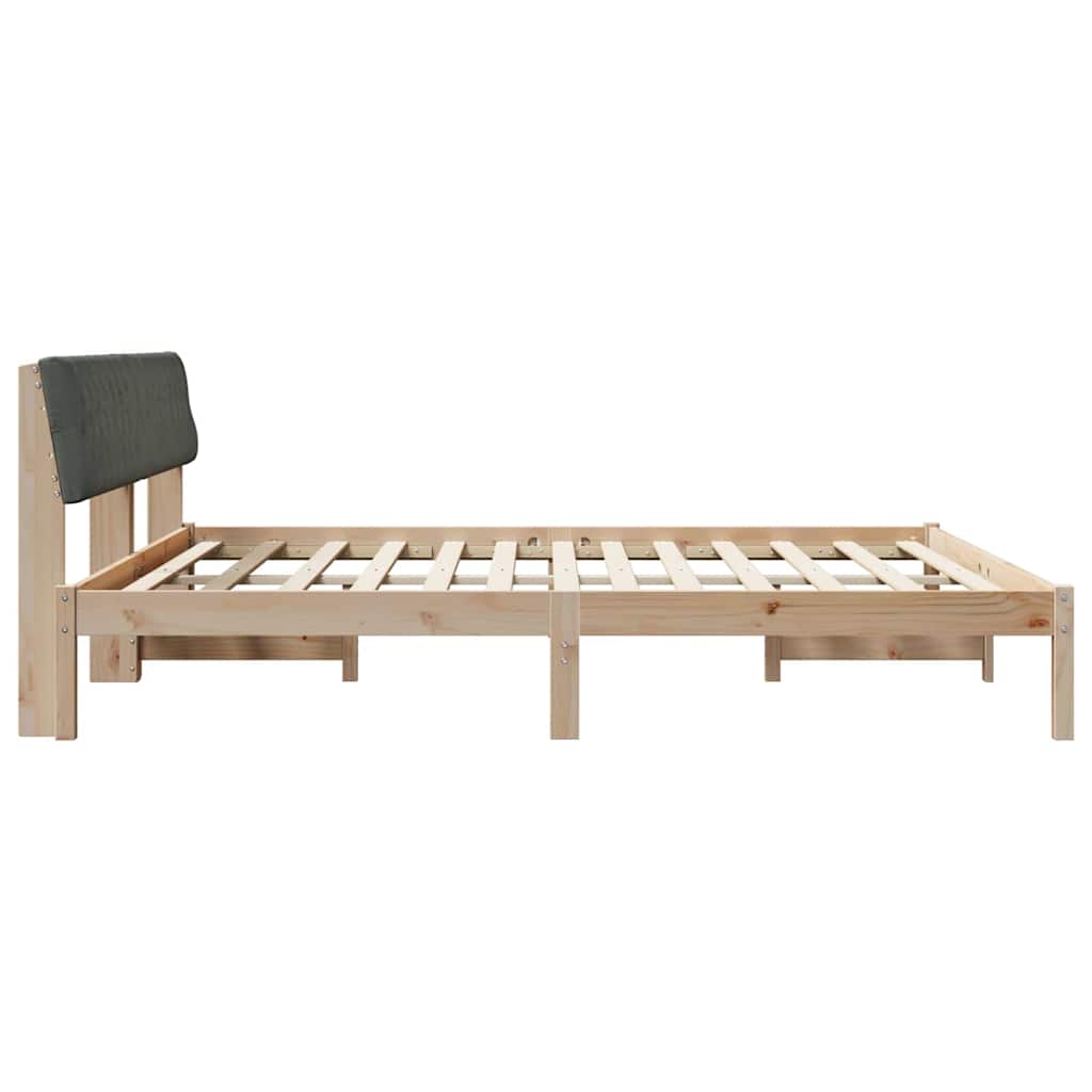 vidaXL Rama łóżka Z zagłówkiem brązowy i ciemnoszary 200 x 200 cm