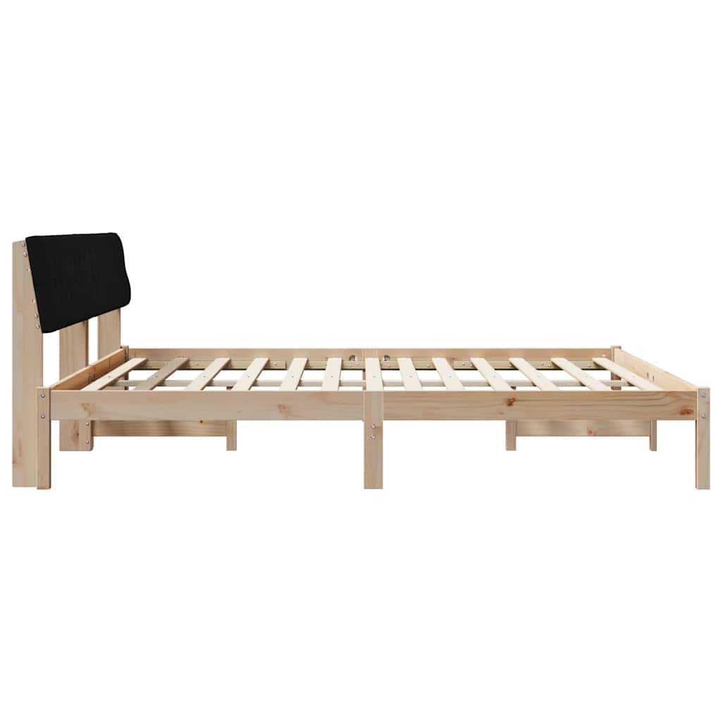 vidaXL Rama łóżka brązowo-czarny 200 x 200 cm Lite drewno sosnowe
