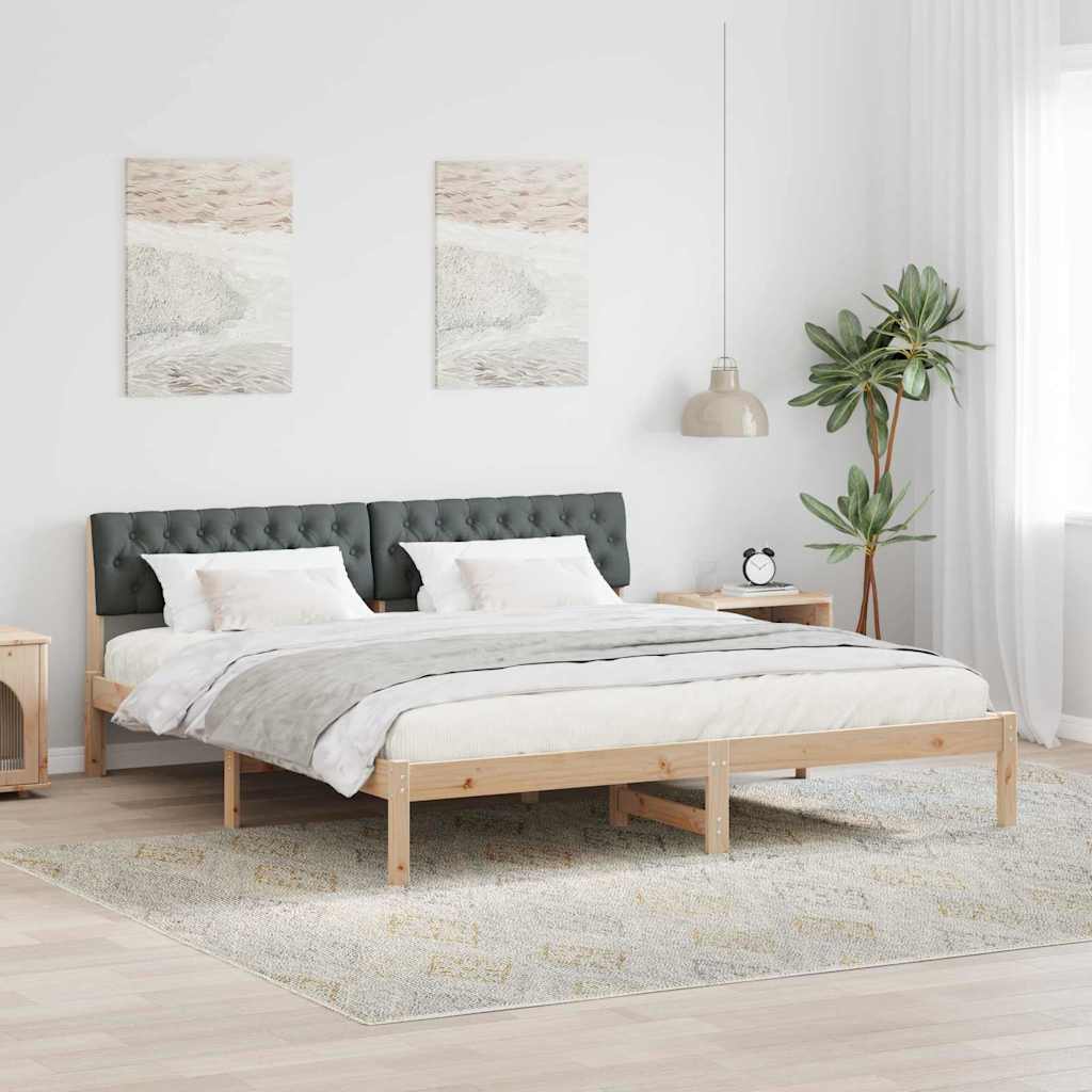 vidaXL Rama łóżka Z zagłówkiem brązowy i ciemnoszary 180 x 200 cm