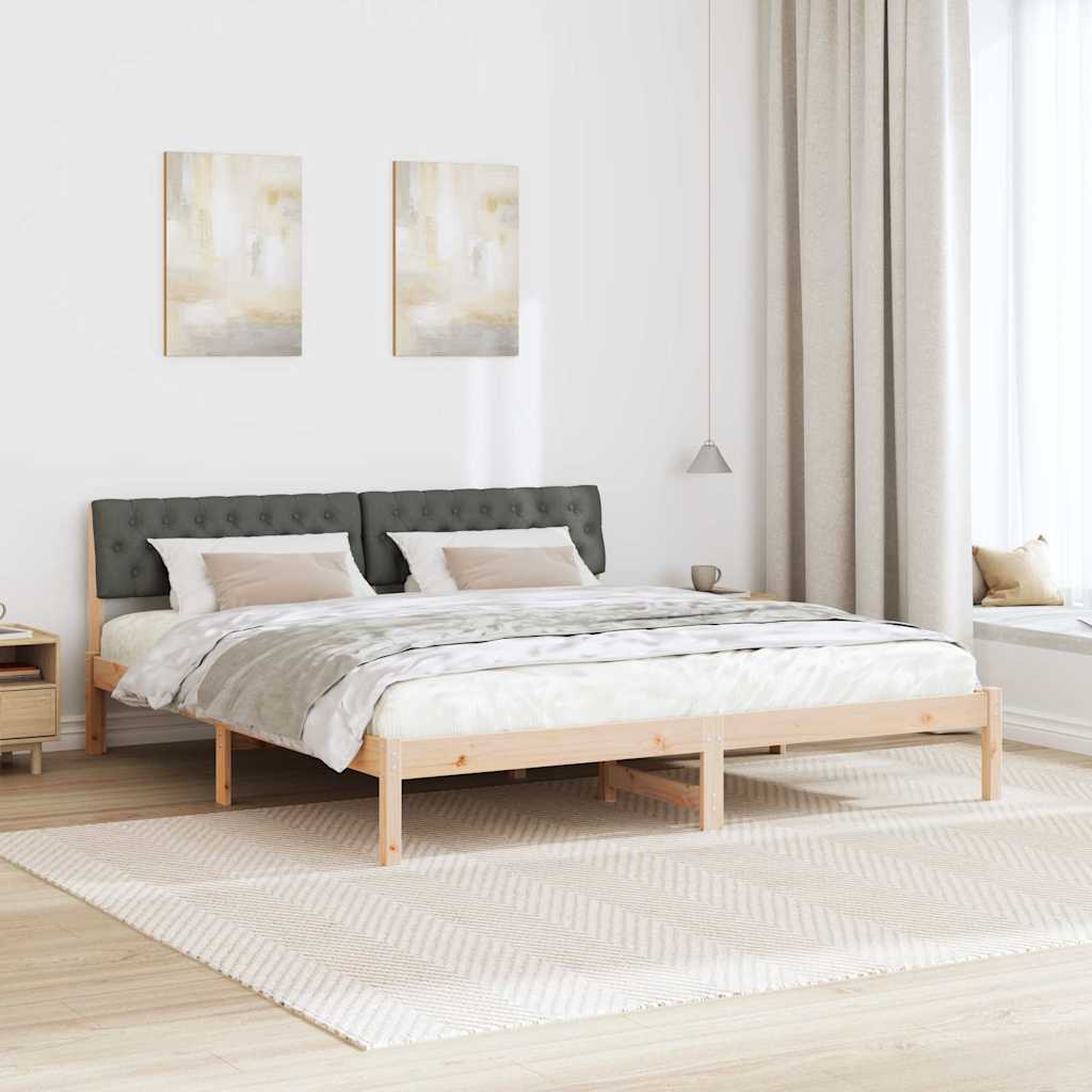 vidaXL Rama łóżka Z zagłówkiem brązowy i ciemnoszary 180 x 200 cm