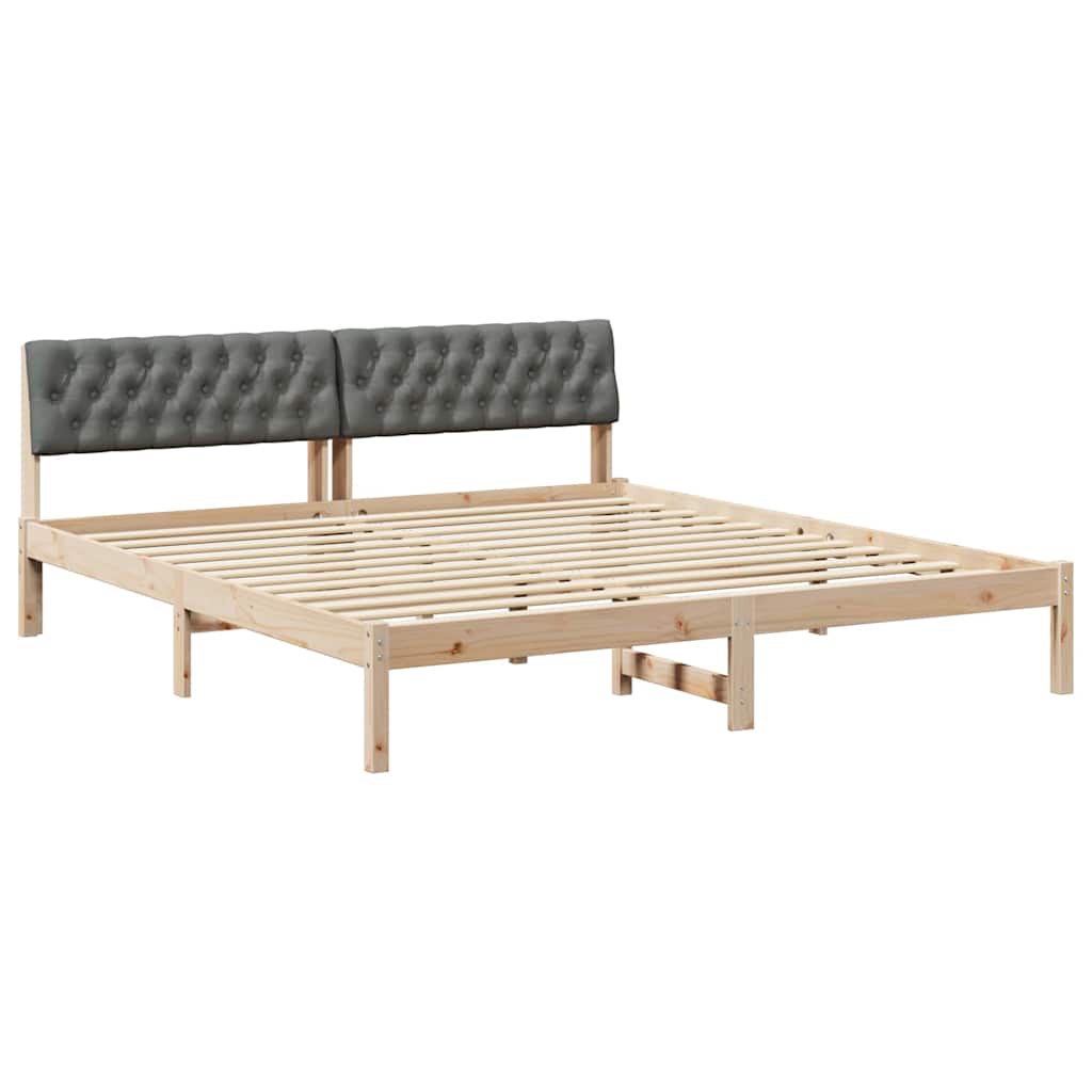 vidaXL Rama łóżka Z zagłówkiem brązowy i ciemnoszary 180 x 200 cm