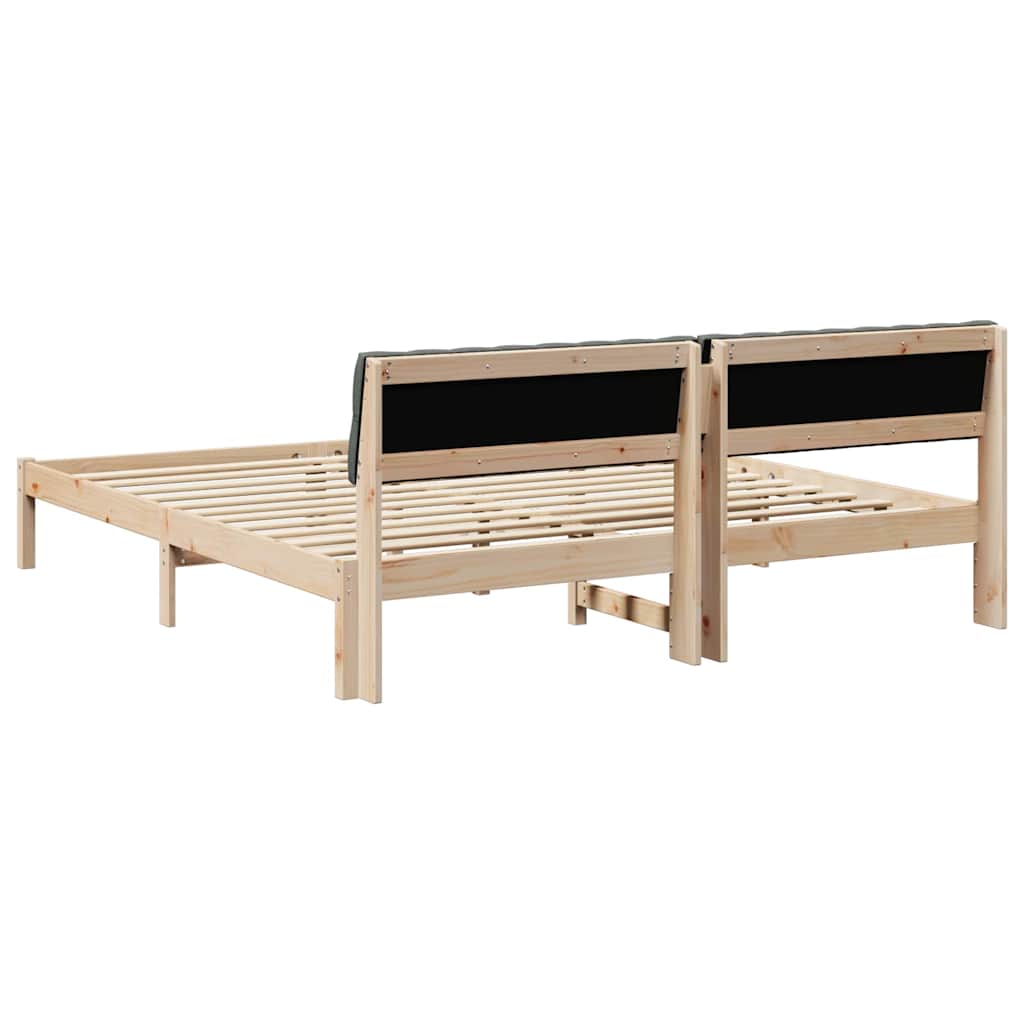 vidaXL Rama łóżka Z zagłówkiem brązowy i ciemnoszary 180 x 200 cm