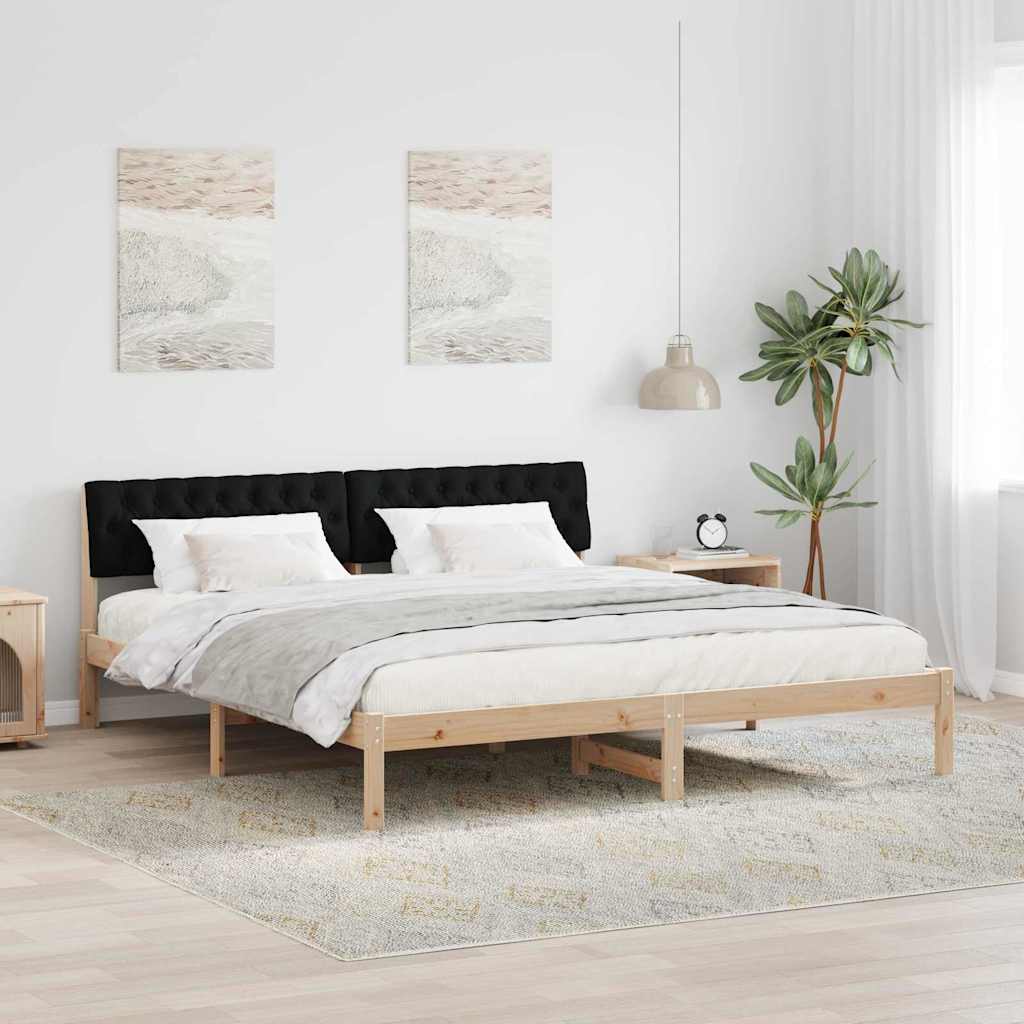 vidaXL Rama łóżka brązowo-czarny 180 x 200 cm Lite drewno sosnowe