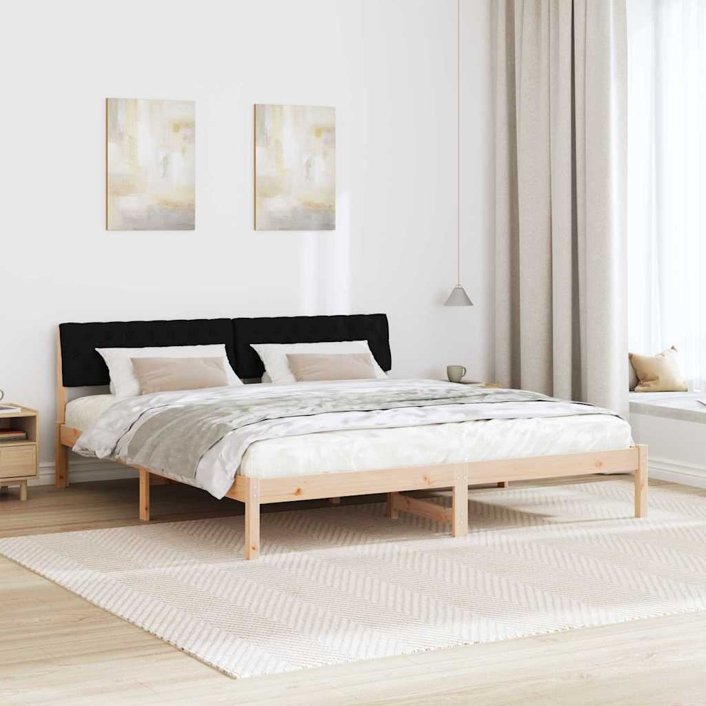 vidaXL Rama łóżka brązowo-czarny 180 x 200 cm Lite drewno sosnowe