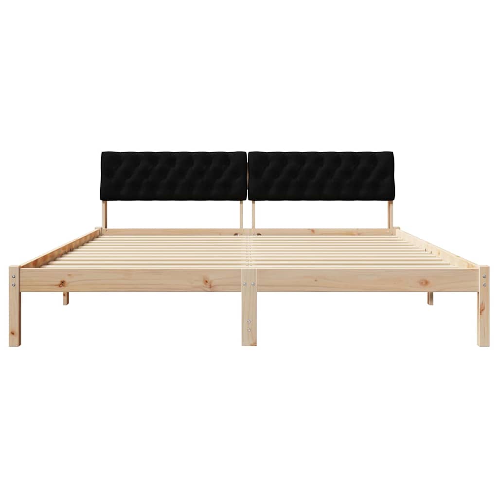 vidaXL Rama łóżka brązowo-czarny 180 x 200 cm Lite drewno sosnowe
