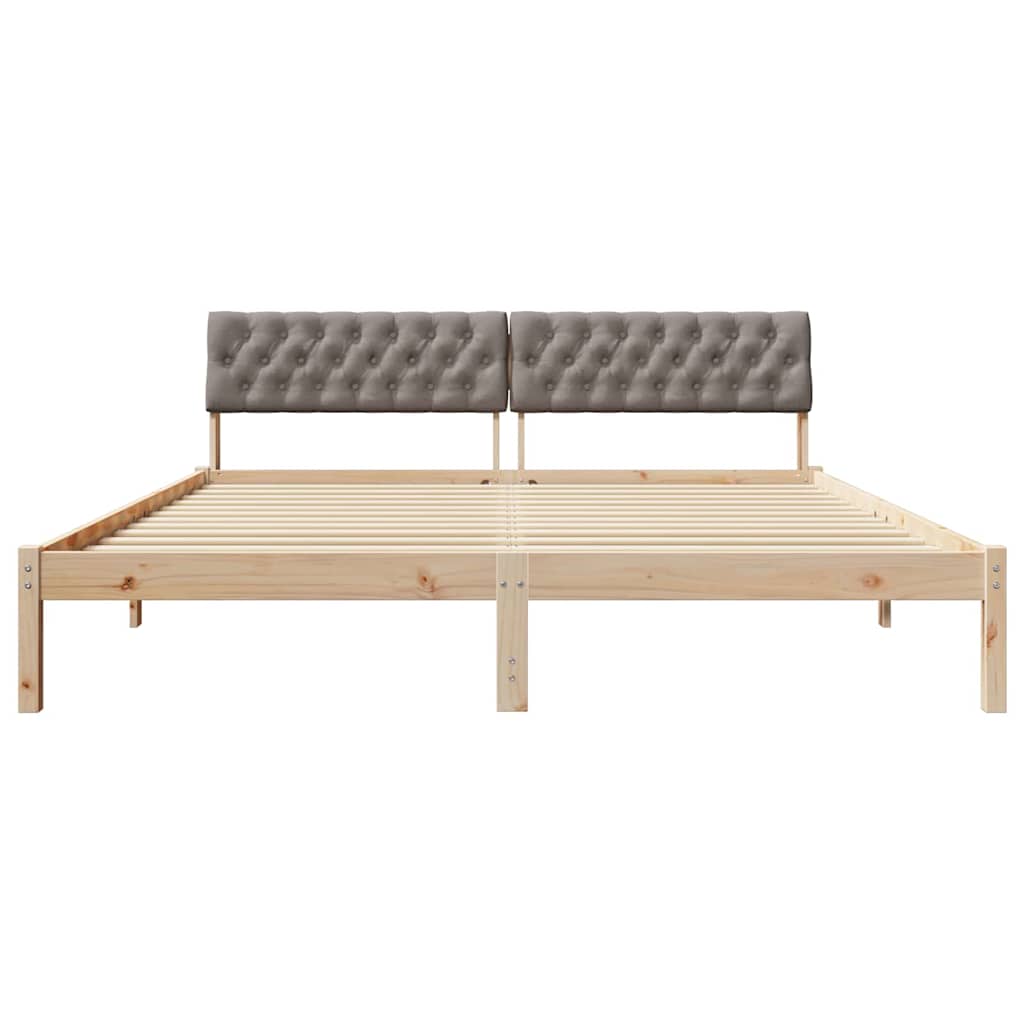 vidaXL Rama łóżka Brązowy i taupe 180 x 200 cm Lite drewno sosnowe