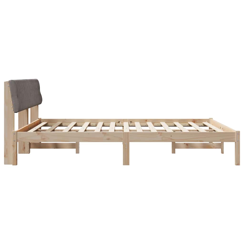 vidaXL Rama łóżka Brązowy i taupe 180 x 200 cm Lite drewno sosnowe