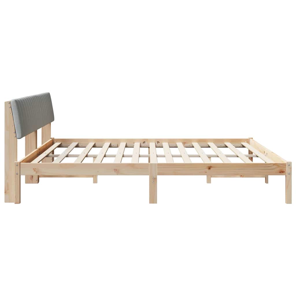 vidaXL Rama łóżka Z zagłówkiem Brązowy i jasnoszary 200 x 200 cm