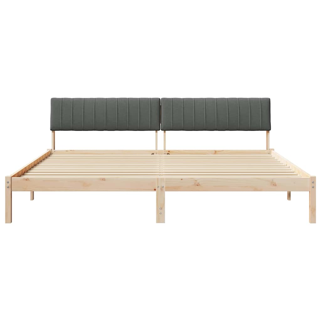 vidaXL Rama łóżka Z zagłówkiem brązowy i ciemnoszary 200 x 200 cm