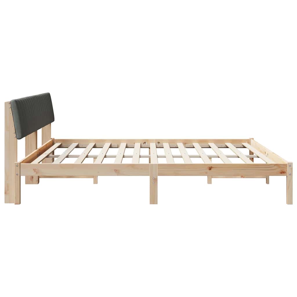 vidaXL Rama łóżka Z zagłówkiem brązowy i ciemnoszary 200 x 200 cm
