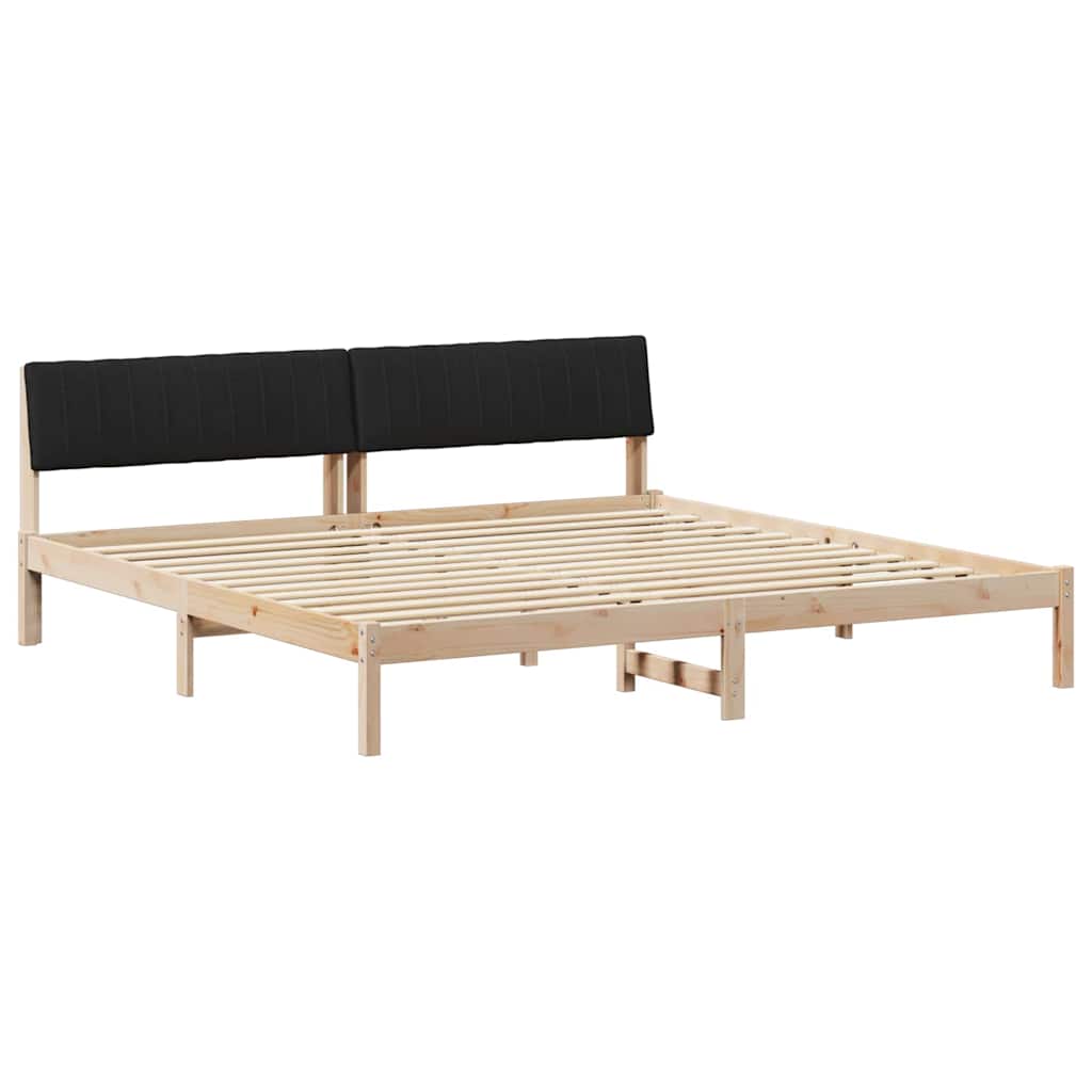vidaXL Rama łóżka brązowo-czarny 200 x 200 cm Lite drewno sosnowe