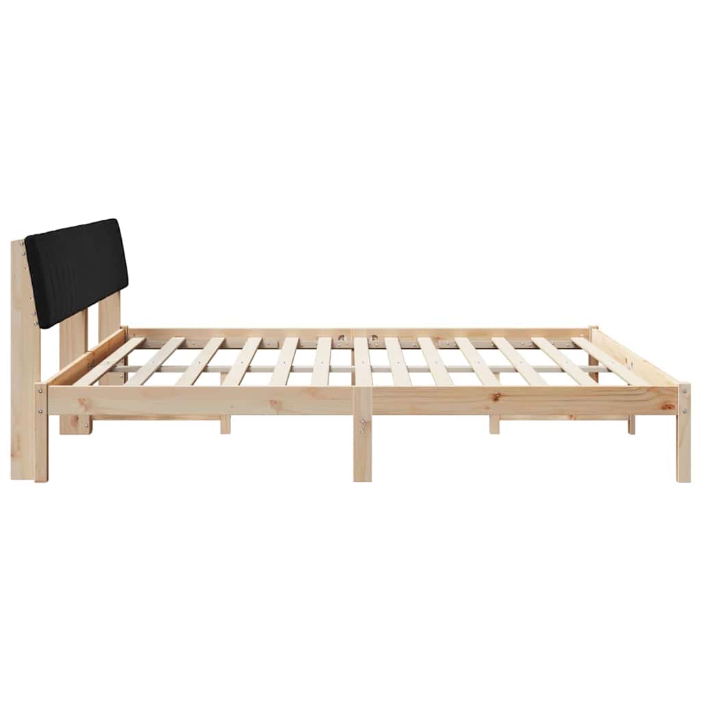 vidaXL Rama łóżka brązowo-czarny 200 x 200 cm Lite drewno sosnowe