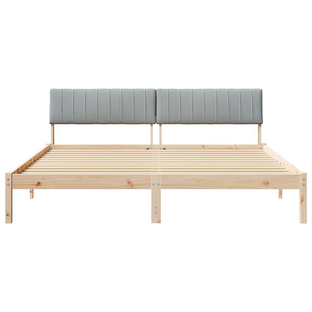 vidaXL Rama łóżka Z zagłówkiem Brązowy i jasnoszary 180 x 200 cm