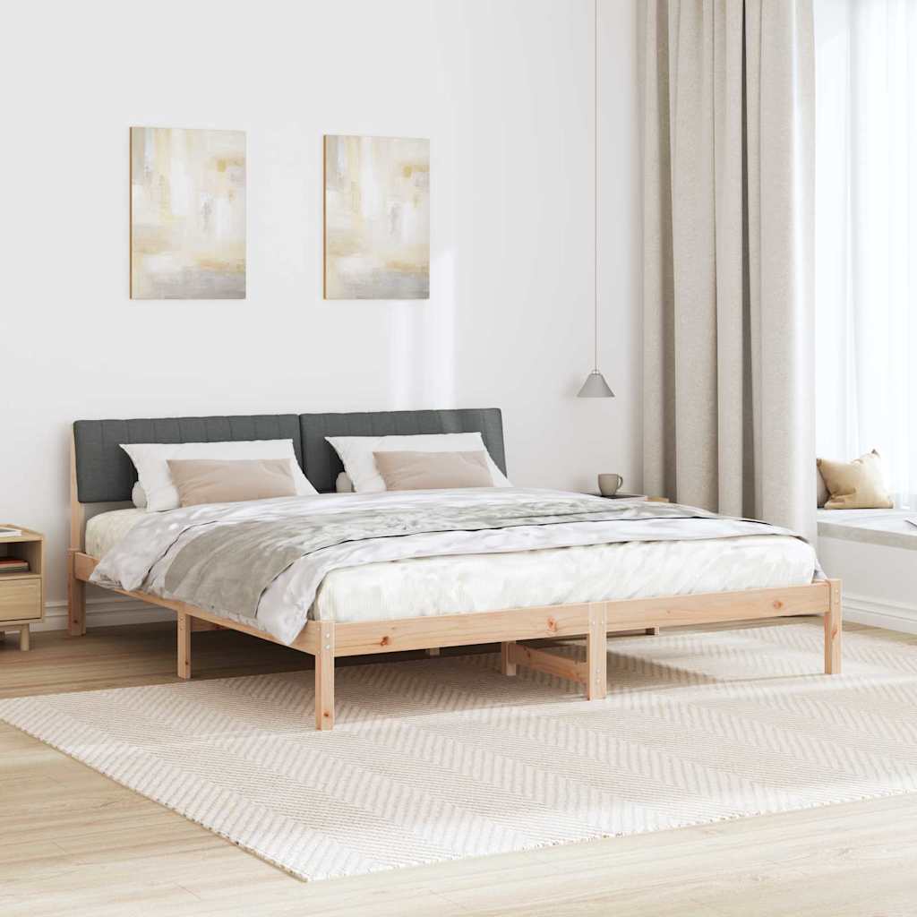 vidaXL Rama łóżka Z zagłówkiem brązowy i ciemnoszary 180 x 200 cm