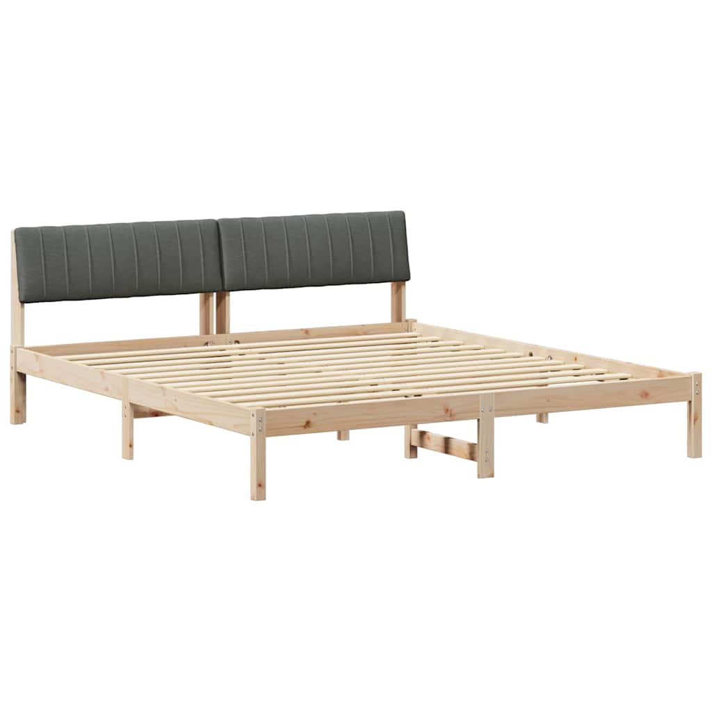 vidaXL Rama łóżka Z zagłówkiem brązowy i ciemnoszary 180 x 200 cm
