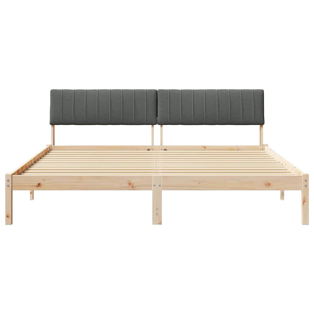 vidaXL Rama łóżka Z zagłówkiem brązowy i ciemnoszary 180 x 200 cm