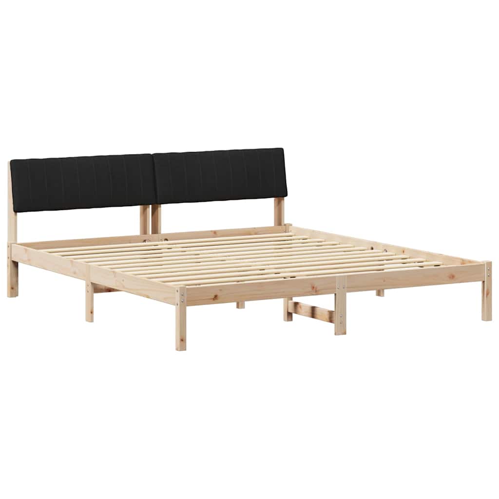 vidaXL Rama łóżka brązowo-czarny 180 x 200 cm Lite drewno sosnowe