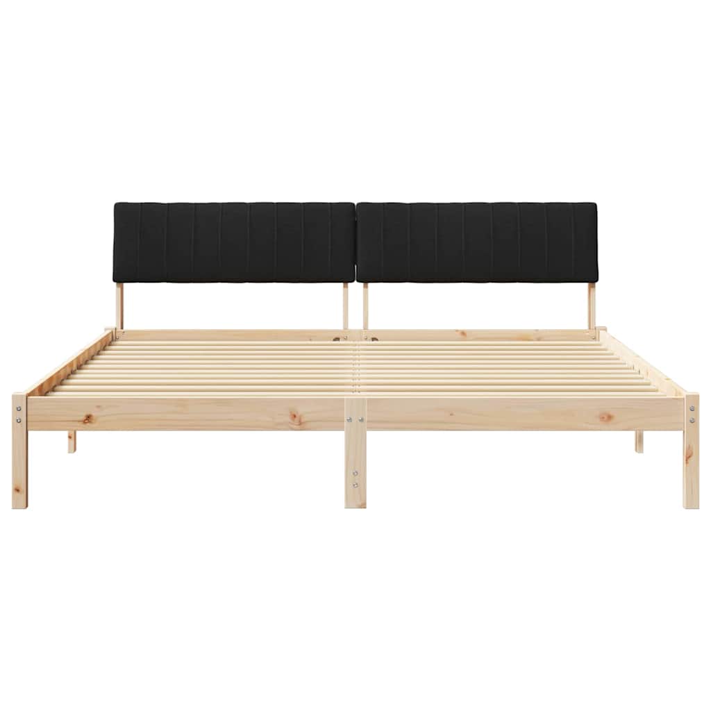 vidaXL Rama łóżka brązowo-czarny 180 x 200 cm Lite drewno sosnowe