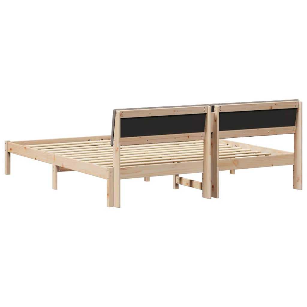 vidaXL Rama łóżka Brązowy i taupe 180 x 200 cm Lite drewno sosnowe