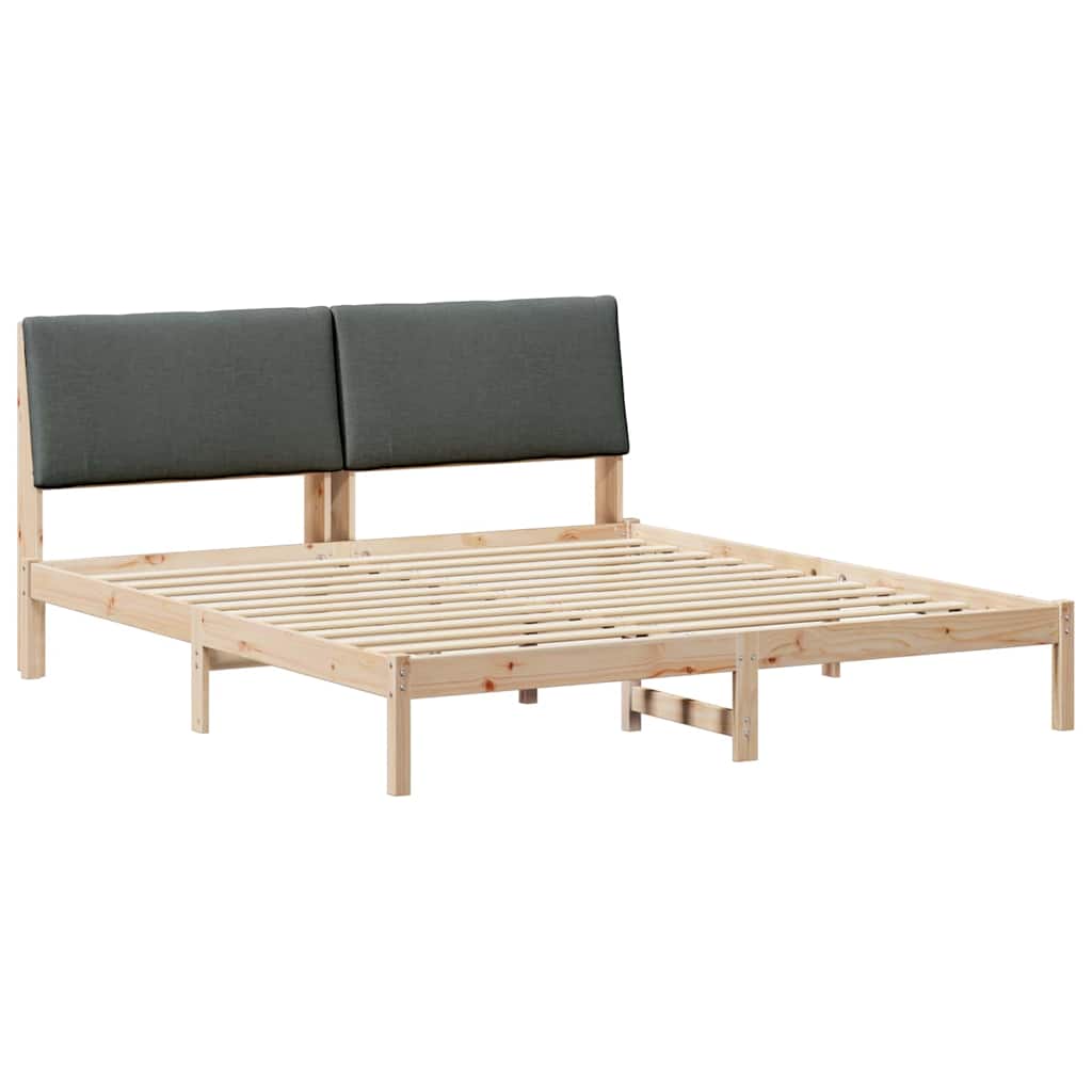 vidaXL Rama łóżka Z zagłówkiem brązowy i ciemnoszary 200 x 200 cm