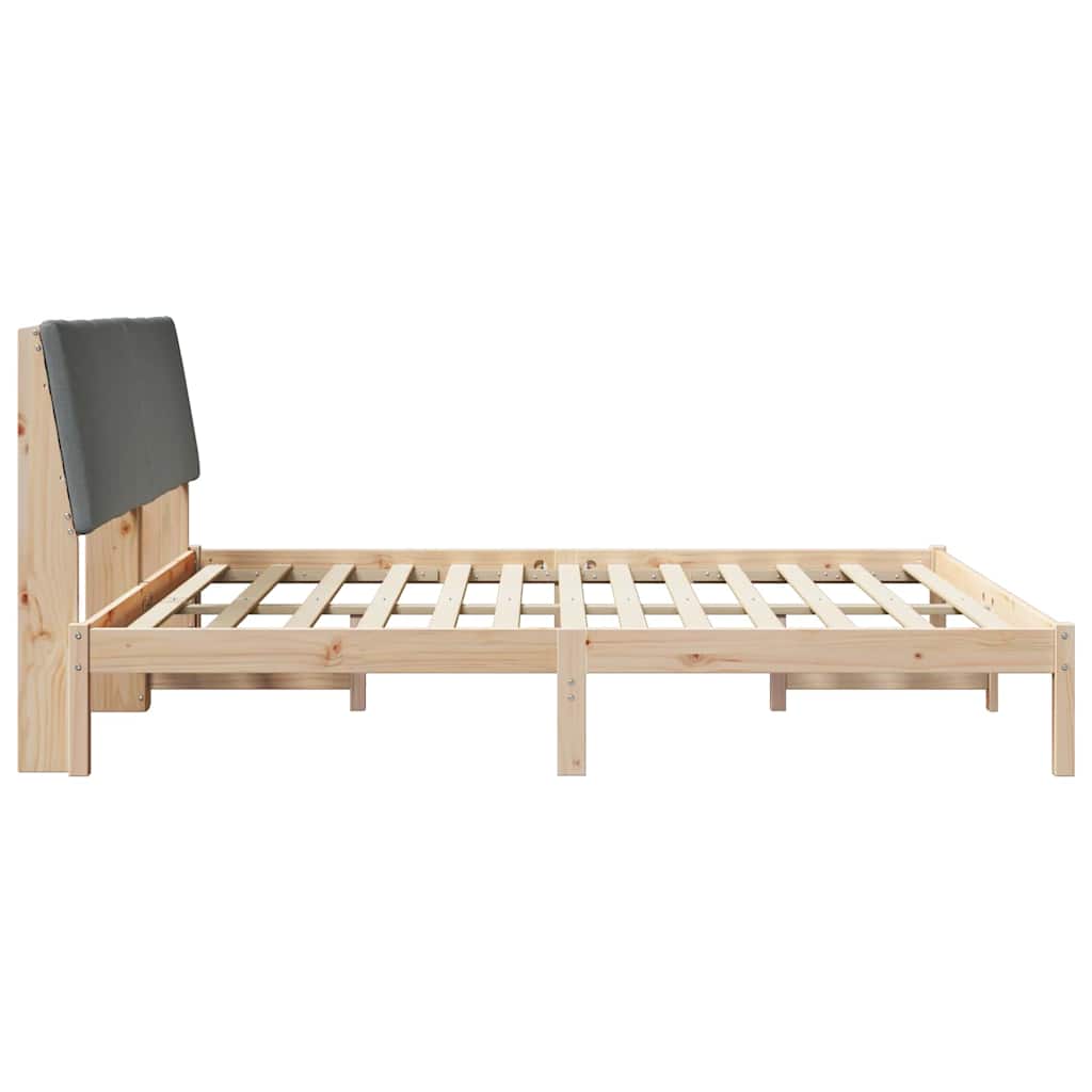 vidaXL Rama łóżka Z zagłówkiem brązowy i ciemnoszary 200 x 200 cm